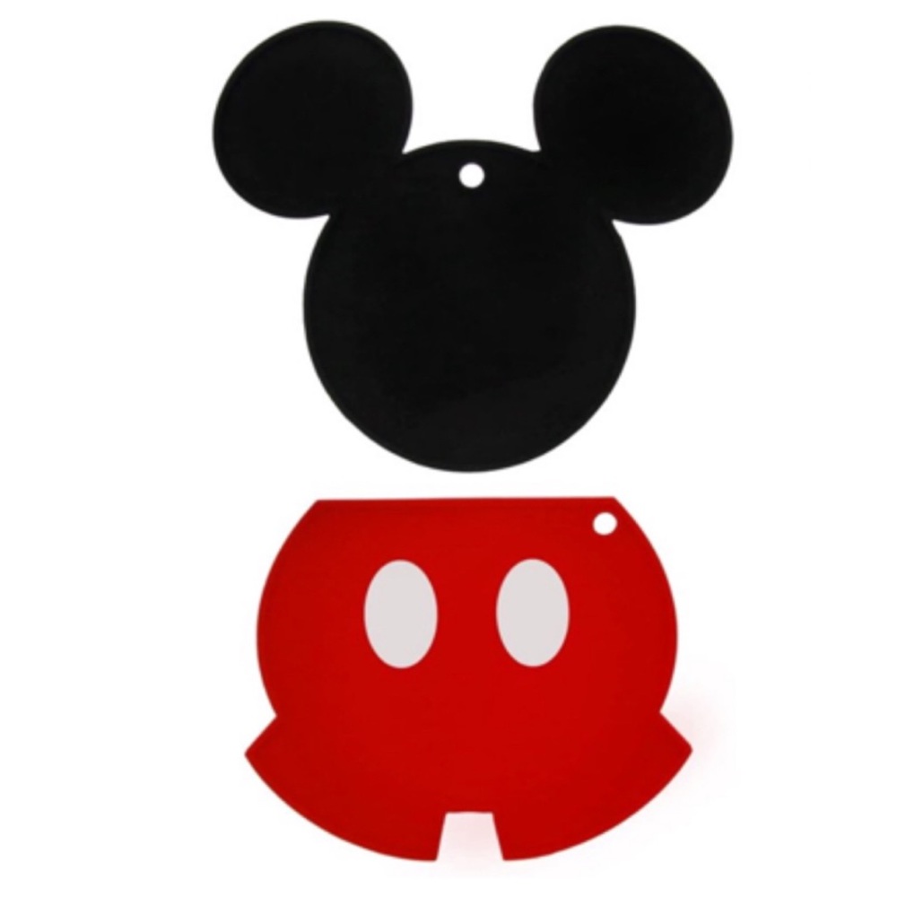 DISNEY Mickey Mouse 100% Silicone Trivets, Pot Pan Spoon Drink Holders, 2 pack